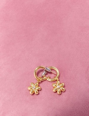 Maje Gold-tone Flower Hoops Sieraden Dames Goud | YLTFHOS-54