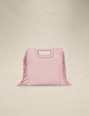 Maje Lizard Effect Embossed Leren M Tassen Dames Roze | DYRQGLM-10