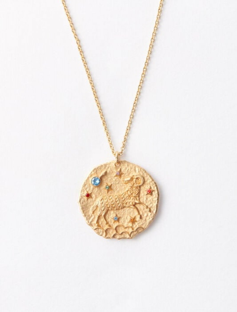 Maje Aries Zodiac Sign Sieraden Dames Goud | POCWSMH-86