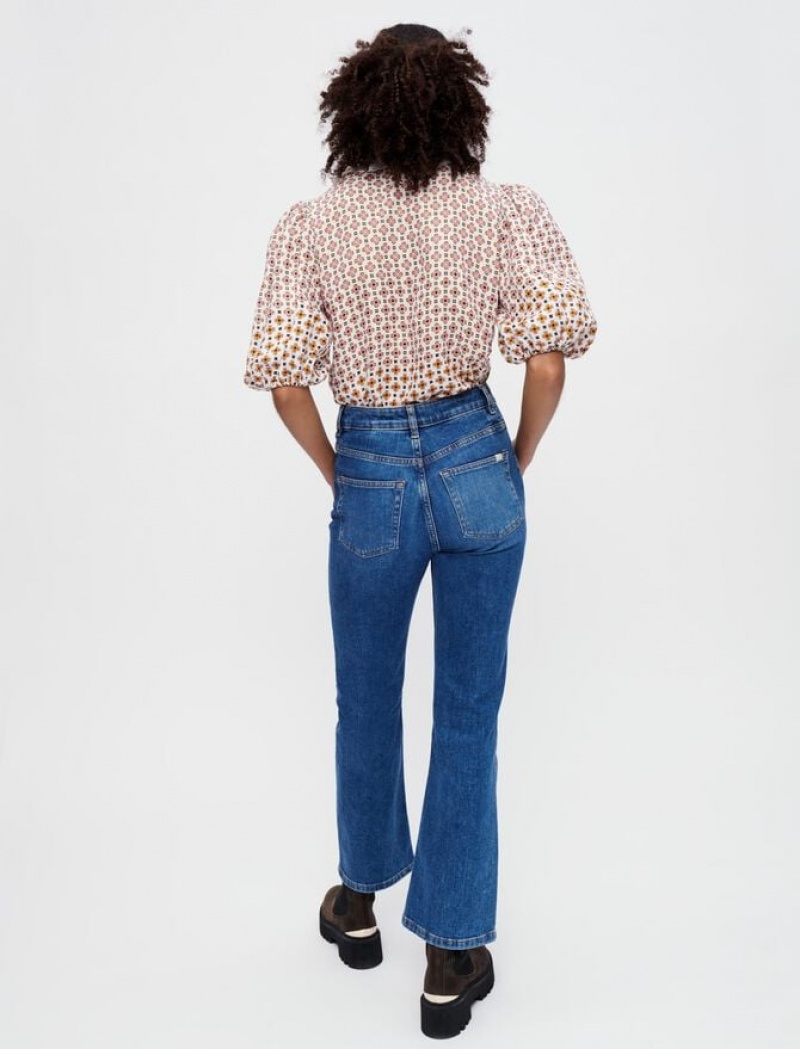 Maje Double-pocket With A Slight Flare Jeans Dames Blauw | JWZXCFR-02