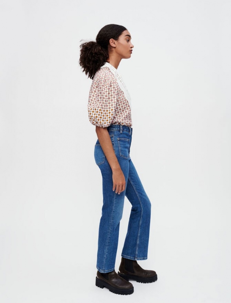 Maje Double-pocket With A Slight Flare Jeans Dames Blauw | JWZXCFR-02