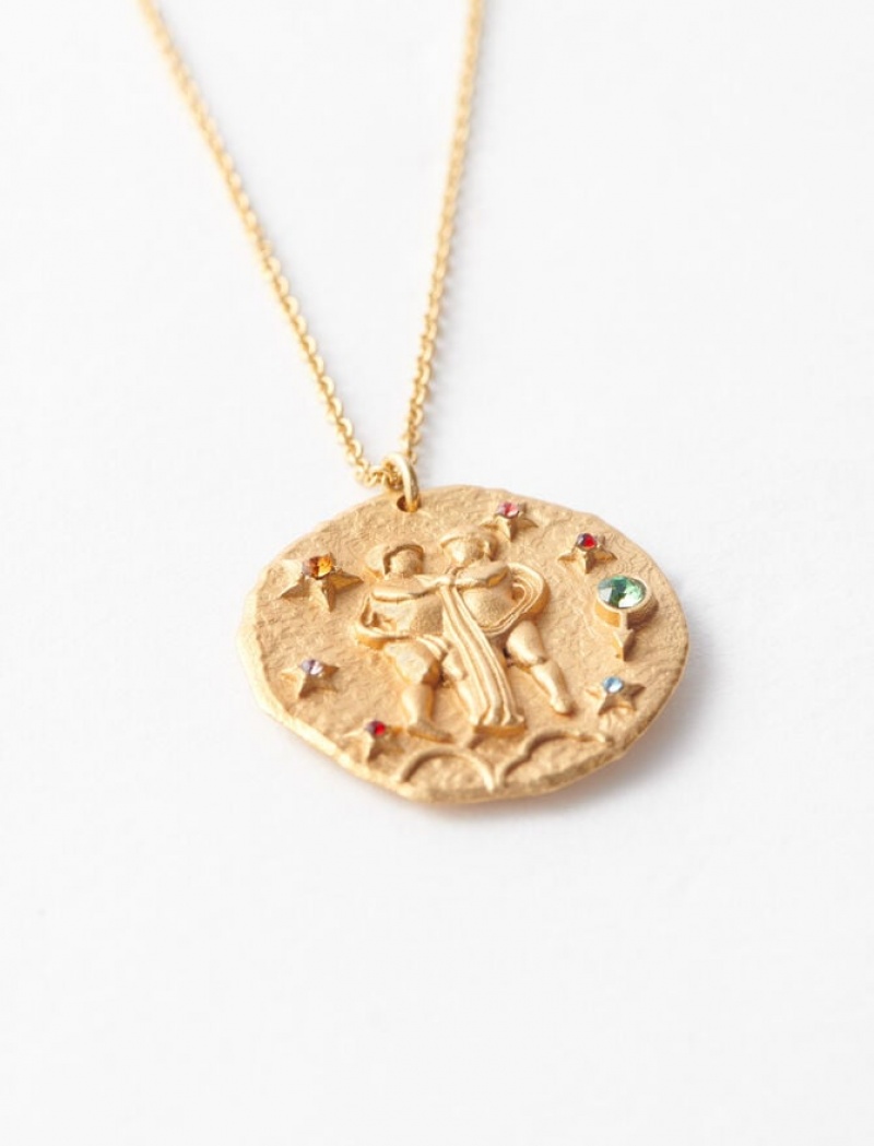 Maje Gemini Zodiac Sign Sieraden Dames Goud | IGDFYCV-50