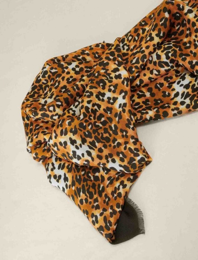 Maje Leopard-print Sjaals Dames Leopard | OMUEPXH-35