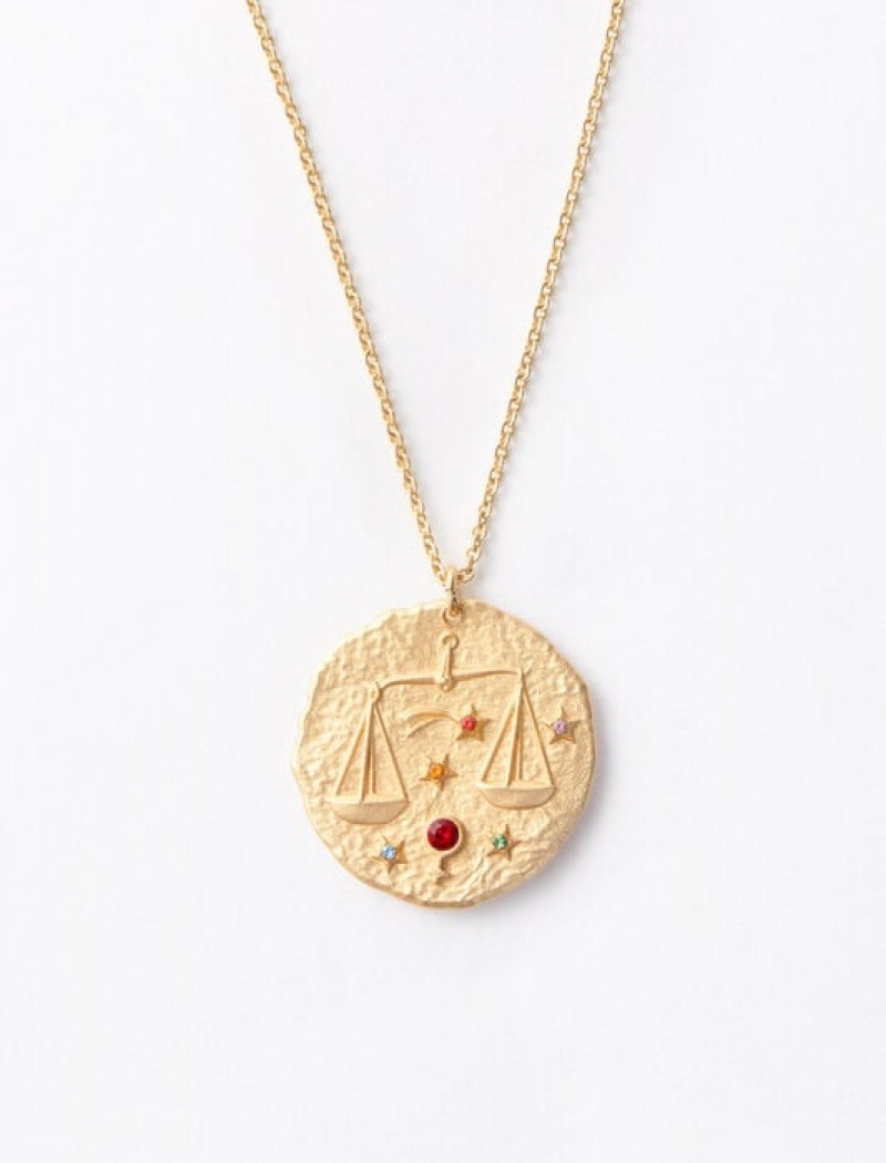 Maje Libra Zodiac Sign Sieraden Dames Goud | GJZBMLK-92