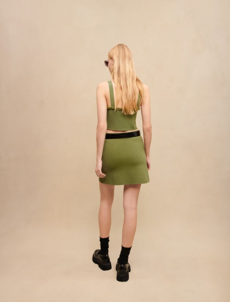 Maje Mini With Pockets Rokken Dames Khaki | ZVSFUMJ-50