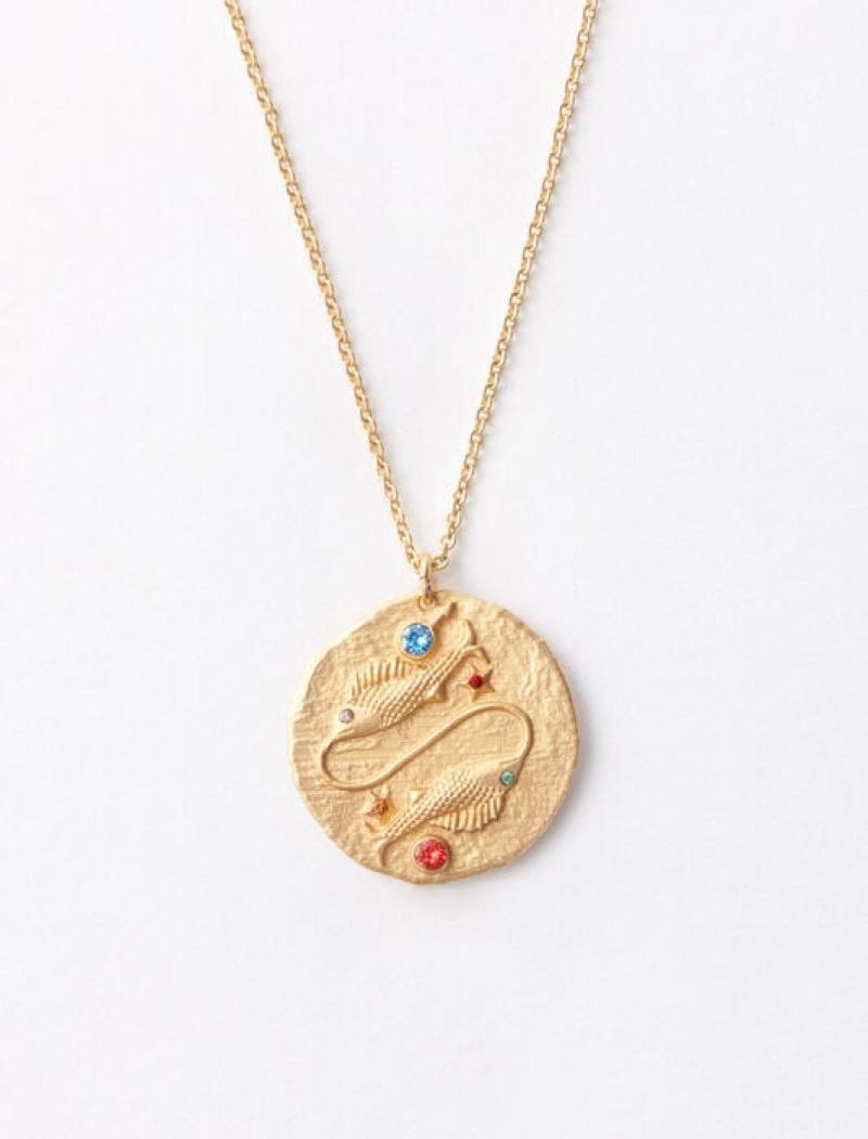 Maje Pisces Zodiac Sign Sieraden Dames Goud | AKQZCJE-36