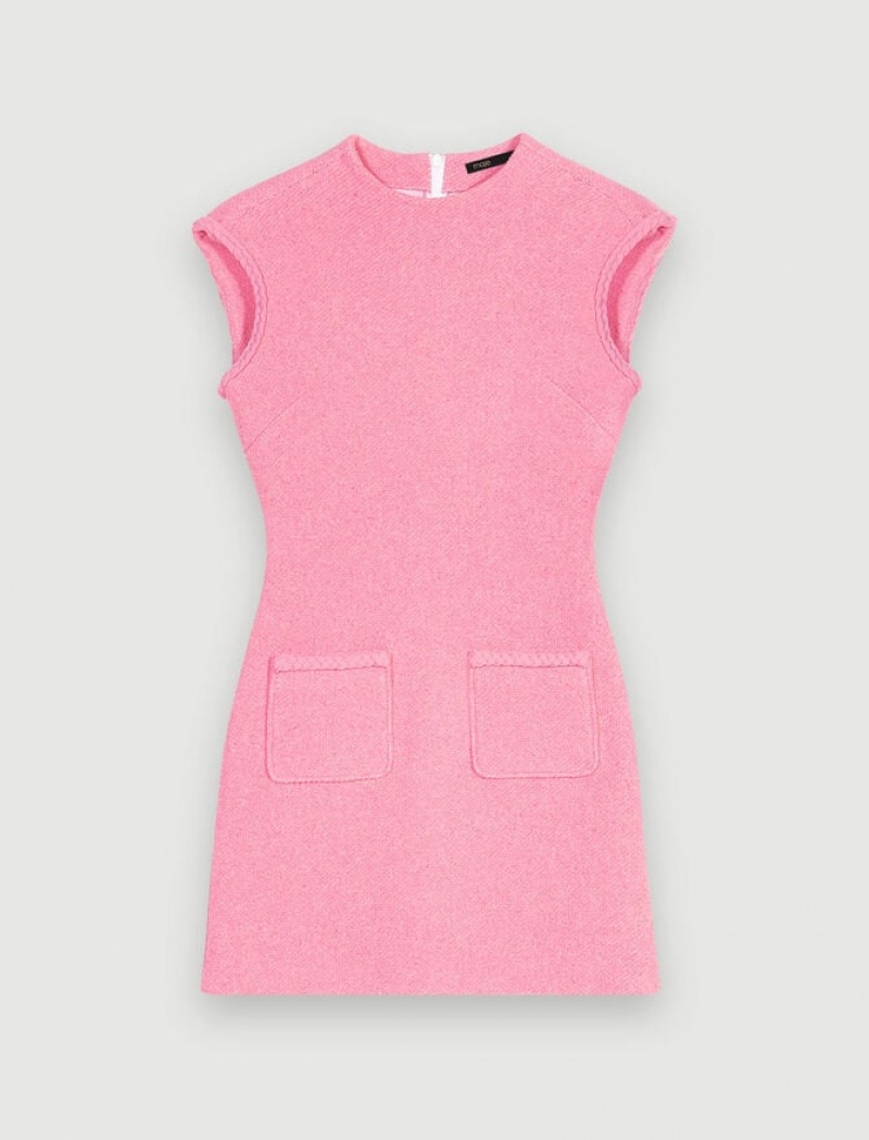 Maje Rechtdoor-cut Mini-jurk Dames Roze | CVSOJXT-70