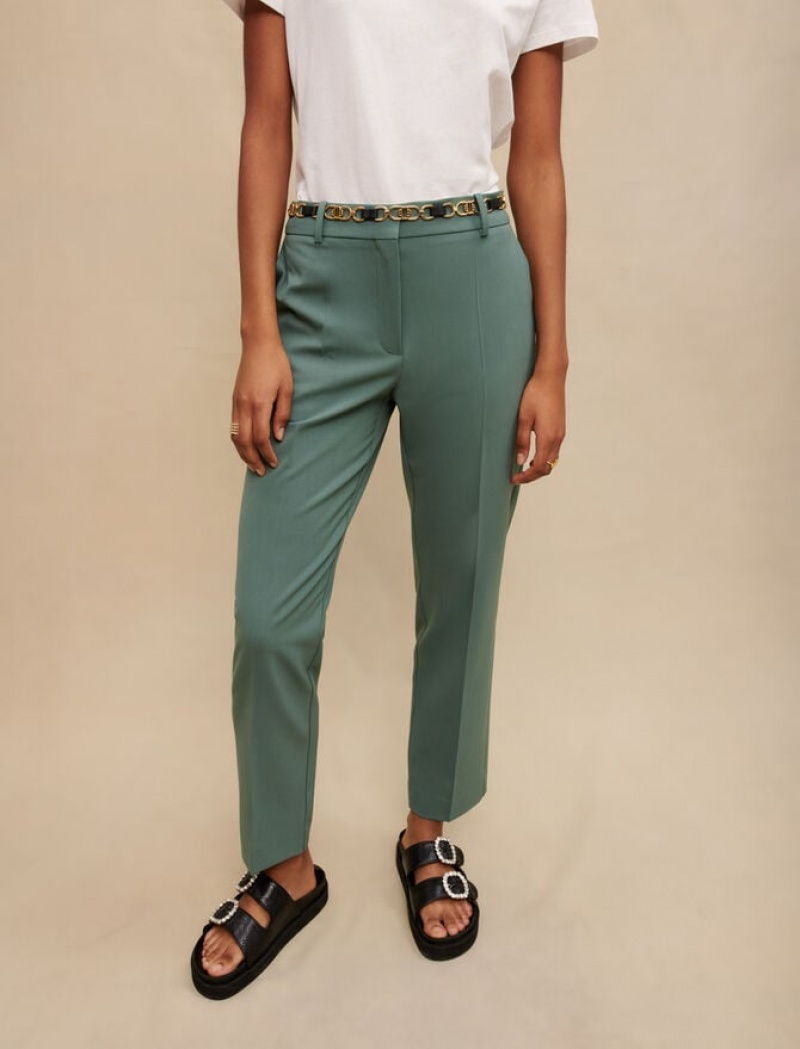 Maje Rechtdoor-cut Tailored Broek Dames Groen | DNCHVAG-76