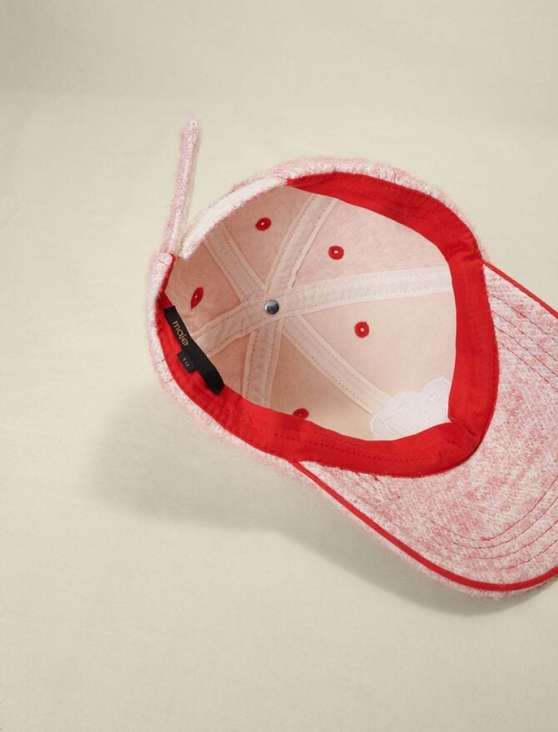 Maje Tweed-effect Baseball Caps Dames Roze | IXCMZEF-35