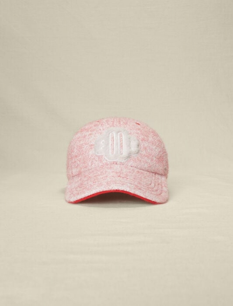 Maje Tweed-effect Baseball Caps Dames Roze | IXCMZEF-35