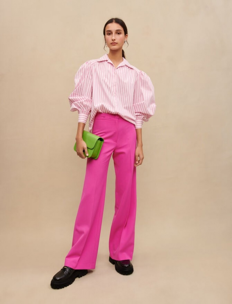 Maje Voluminous Gestreept Blouse Dames Roze | AYXDCUO-30